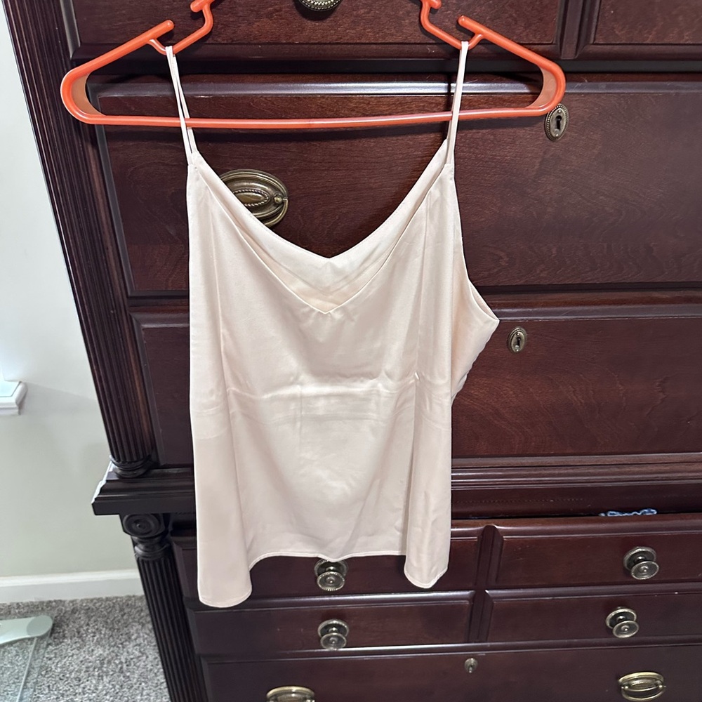 Cream Camisole Top with Spaghetti Straps